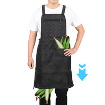 DWAE358 수확 농사 나물 과수원 약초 채집 앞치마, DWAE358 검정, 1개