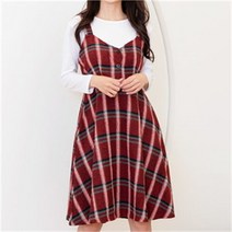 셀러허브 여성패션 [오노마] ONM 형 여자체크어깨끈원피스