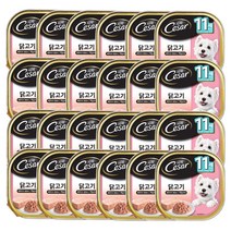 시저 반려견 주식캔 시니어 11세 이상 닭고기, 24개입, 100g