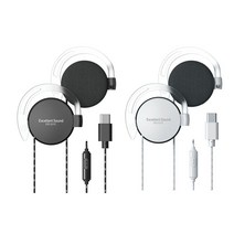 EXS C타입 귀걸이형이어폰/X21C/통화/음악/C타입, 원진 블랙