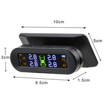 타이어 공기압 측정기 Car Tyre Pressure Monitor Temperature Warning Fuel Save Solar TPMS System With, 01 Black