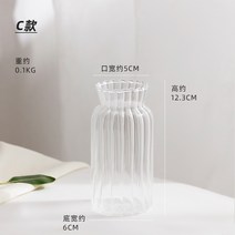 북유럽 심플 꽃병 유리 투명 가정용 거실 드라이플라워 테이블 아쿠아 장식 곡선 화병 분위기 신혼 집 꾸미기, E