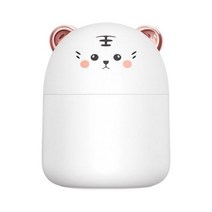 탁상용 가습기 휴대용가습기 여행용 미니가습기 초음파 에센셜 오일 아로마 디퓨저 250M 가정용 차량용 안개 미스트 메이커 야간 램프 얼굴 스티머, 250ML White Tiger