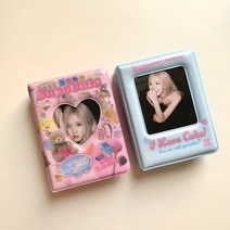 핑크 하트 인생네컷앨범 포토 바인더 포토카드 앨범 1단 콜불 콜렉터북 콜렉트 아이브포카북, 블루(앞뒤 포함 총 40장)