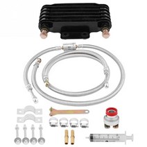 오토바이엔진 오일 쿨러 엔진 냉각 라디에이터 시스템 키트 혼다 GY6 100CC-150CC 오토바이 모터 액세서리, 02 Black