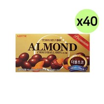 롯데 아몬드 초코볼 46g 40개 1Box 초콜릿 간식, 본상품, 본상품선택
