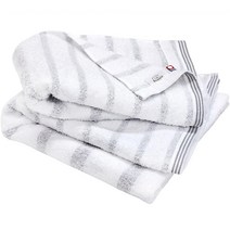 Imabari Towel Stripes 타월 부드러움 흡수성 빠른 건조 얇은 3피스 핸드 세트 레드