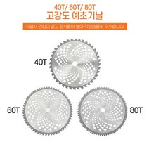 예초기날 원형톱날 벌초 잔디깍기 칼날 40T 60T 80T