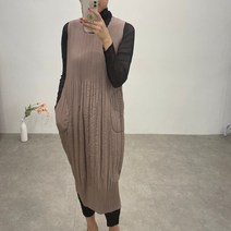 [플리츠유 정품] 무지 누빔 플리츠 원피스 누비 주름 여성 겨울 간절기 마담 중년 엄마