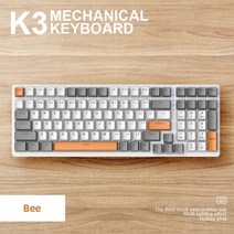 속기사 키보드 K3 기계식 키보드 100 게임 게이머 RGB 백라이트 USB 타입-C 데스크탑 PC 용 유선, 한개옵션2, 03 Red Switch03, 한개옵션1