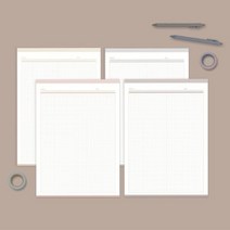 A4 어반 모눈 노트패드 | 공시생 떡메모지 2） 무드 베이지, 1개