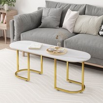 YEAR COLOR (대리석 무늬) 거실 소파 마블 골드 블랙 테이블, 회이트/골드