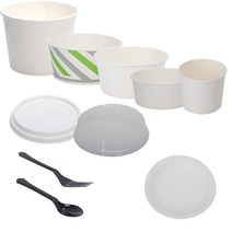 350cc 380cc 520cc 종이용기 100개 분식용기 컵밥용기 빙수용기, (줄무늬)520cc 종이용기 100개