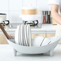 워버플 와이드 식기건조대 1단 수세미집게 행주집게 2종 포함 2컬러, 화이트