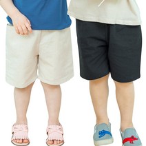 까꿍놀이터 트렌5부팬츠2종세트 1+1 시원한 면 마 반바지 유아동용 국내제작