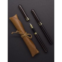 루이스 만년필 아프리칸 블랙우드(가죽케이스 포함), M, 영문 잉크