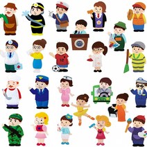 [청양토이] 펠트교육자료 모형류 직업8종 1세트 2세트 3세트, 직업8종 2세트