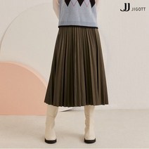 JJ지고트 백 밴딩 레더 플리츠 스커트 GLBR0SK37