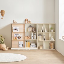 리바트 꼼므 키즈 1200 슬라이딩+칸막이책장, 그레이