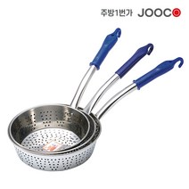 주방1번가 주코(JOOCO) 로터스 타공 건지기 스텐건지기 거름망 뜰채 채망, 중 / 200x57x470mm, 1개