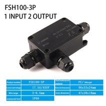 야외 미니 방수 정션 박스 IP66 블랙 UV Fsh1002P3P 조명 케이블 450V, FSH100 3P, 3개