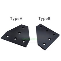 1pcs T 슬롯/L 모양 블랙/실버 접합 플레이트 2020 v-슬롯 알루미늄 프로파일 3D 프린터 CNC 기계, 01 type A_02 은