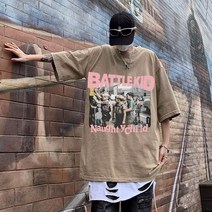 반팔티셔츠남자 2023 워싱 구제 중량 여름아메카지 클래식 와이드 루즈핏 상의 T1414P33 4993282820