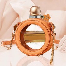 CHARIVA 누출 방지 실리콘 뚜껑이 있는 향수병 스타일링 글라스 선물용 PU 컵 세트 473.2ml(16) 용량 휴대용 선물용으로 적합 (오렌지), orange