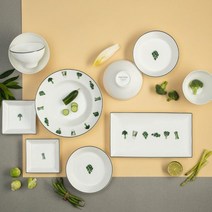 한국도자기 데일리그린 2인 그릇 홈세트 12p, 없음
