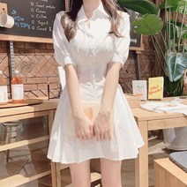 [레티고] 주름 카라 셔츠 원피스