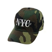 NYFASHION101 유니 NYC 뉴욕 시티 자수 조절 가능한 로우 프로파일 캡 카키 11개. One Size, Camouflage
