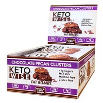 키토 케토 저탄고지 다이어트 Keto Wise 지방 폭탄 초콜릿 피칸 클러스터 초코바, 1개