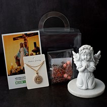 자매님 베이직 선물셋트 (장미묵주+천사상+성모님목걸이)