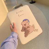 노트북 맥북 수납 파우치 귀여운 캐릭터 손잡이 곰돌이 노트북 태블릿가방, A