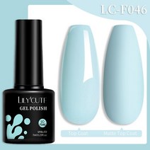 네일아트 LILYCUTE 7ml 베이스 젤 매니큐어 밝은 색상 반영구 흡수 UV LED 강화 네일 아트 닦을 필요 없는 탑 코트, 73 LC-F046
