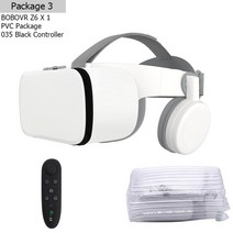 게임 가상현실 VR BOBOVR-Z6 가상 현실 헬멧 모바일 3D 안경 구글 골판지 VR 헤드셋 4.7-6.2 인치 휴대폰, 04 Z6 PVC with 035B