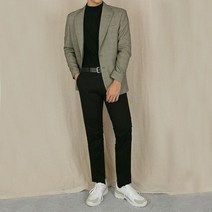 하이디모드 HDJ200 자체제작 댄디옴므 그린베이지 글렌체크 싱글 자켓
