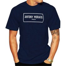 New Mens Antony Morato Am Box 로고 블랙 티셔츠 RRP