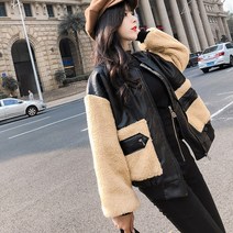 SAMARA 가을 여성용 데일리 패션 숏 무스탕 코트 sKT175