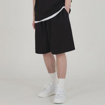 피아네르 원 턱 스웨트 버뮤다 팬츠 블랙
