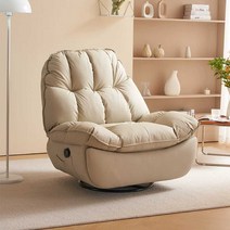 안락의자 거실 눕는의자 무중력 독서 수면 낮잠, 업그레이드  미색(수동+흔들기+휴대폰거치대)