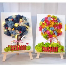 [원예 키트] 스칸디아모스 DIY 천연이끼 모스 트리 액자 만들기 취미 공기정화식물 집콕놀이, 핑크톤, 3.20구