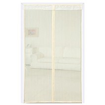 SKANDSALO 출입구 붙이는 모기장 방충망 방 문 창문 자석 자동 방충 커튼 문발 바란스 부착, 100x240+화이트+베이지골지망사