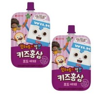 롯데칠성음료 브레드이발소 키즈홍삼 포도 야채, 100ml × 25개입