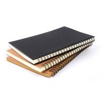 스프링 만년필 노트 낙서장 줄없는 스케치 오답 무선 독서 영어 공책 수학 연습장 대학 데일리 필기 공부 드로잉북 뜯어쓰는 드로잉, 브라운+화이트