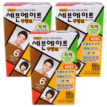 동성제약 세븐에이트 무향료 칼라크림 염색약 6호 자연스런 갈색 3개