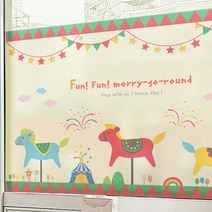 무점착반투명시트_펀펀메리고라운드_B01_W90xH120cm, 본상품선택