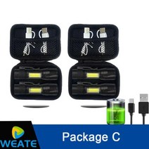 초강력 LED 손전등 내장 배터리 XPG Q5 줌 포커스 미니 토치 램프 랜턴 후레쉬, 03 package C