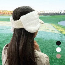 모던드로우 여성 골프 테니스 포니테일 귀마개 모자, 화이트