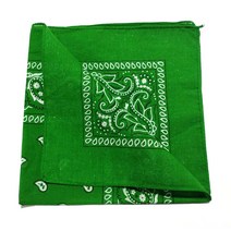 ComboCube 팩 다목적 면 페이즐리 카우보이 반다나 머리띠 남성 여성용 [미국 직배송], Green